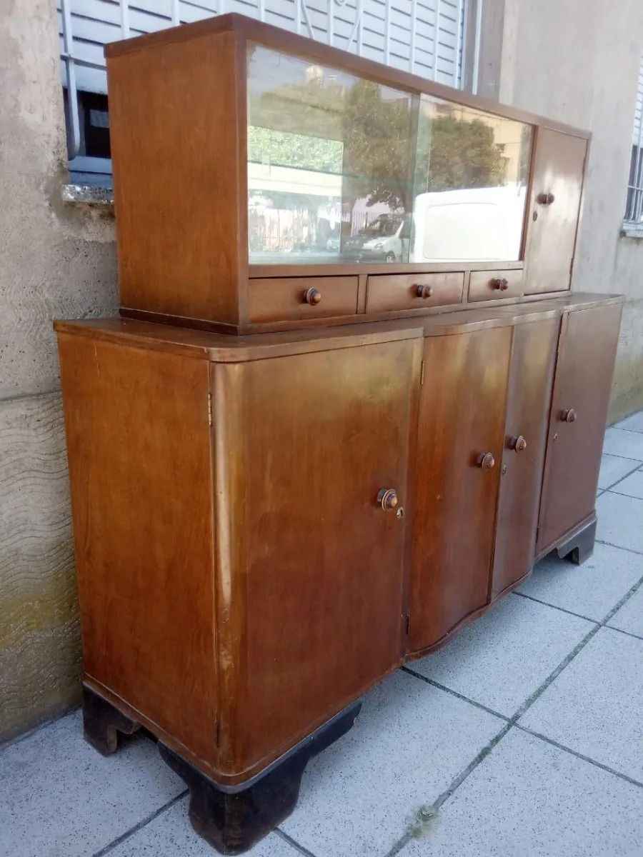 Miniatura: Antiguo Aparador Estilo Art Deco De Madera Excelente Estado