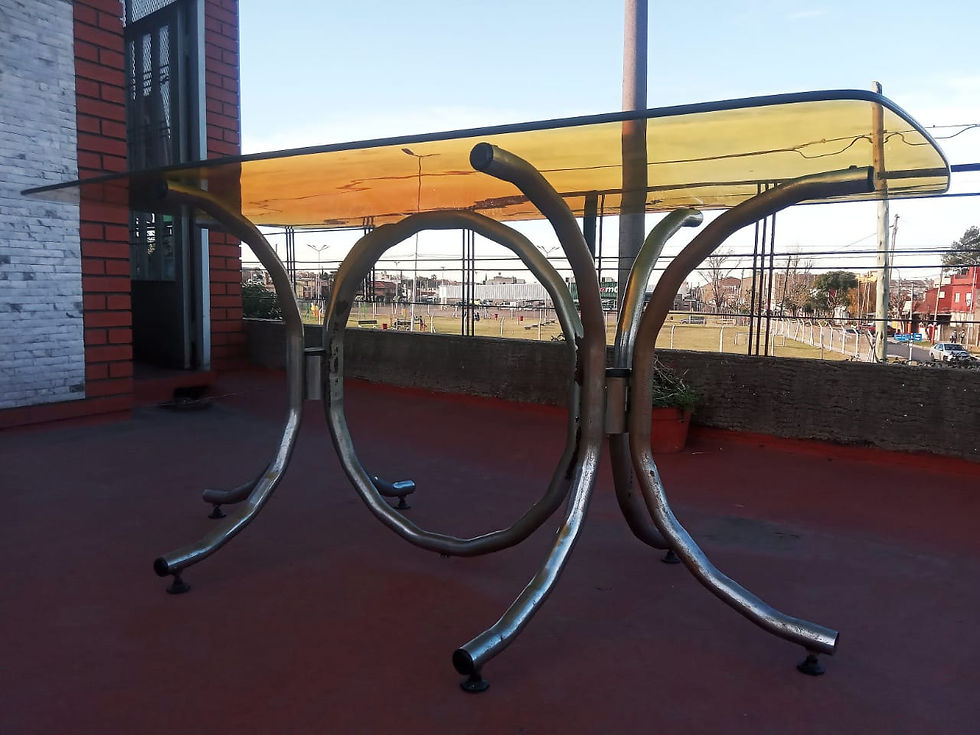 Miniatura: Antigua Mesa De Comedor De Diseño Vidrio Caramelo 175 X 89