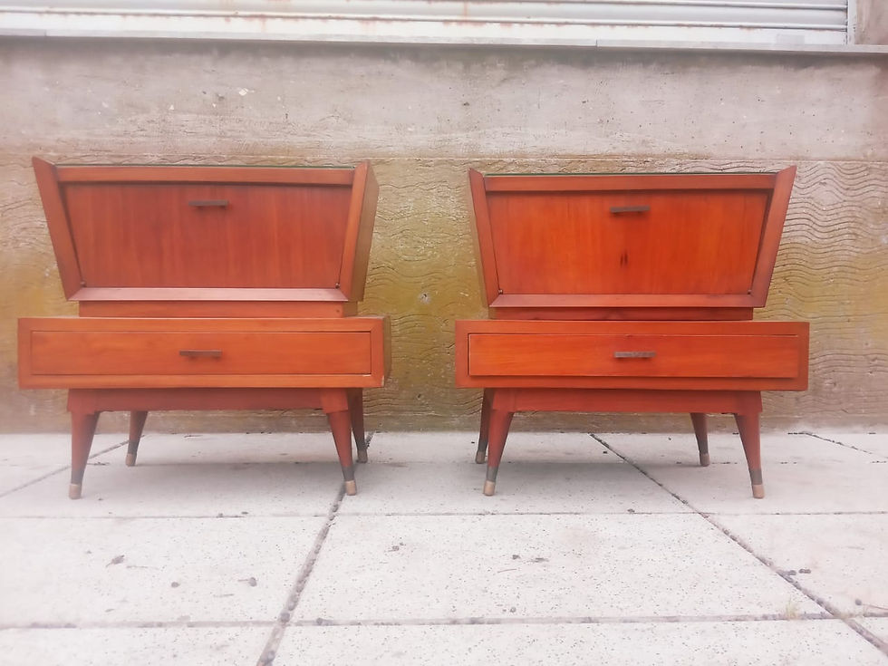 Miniatura: Par Mesas de Luz Vintage Estilo Americano