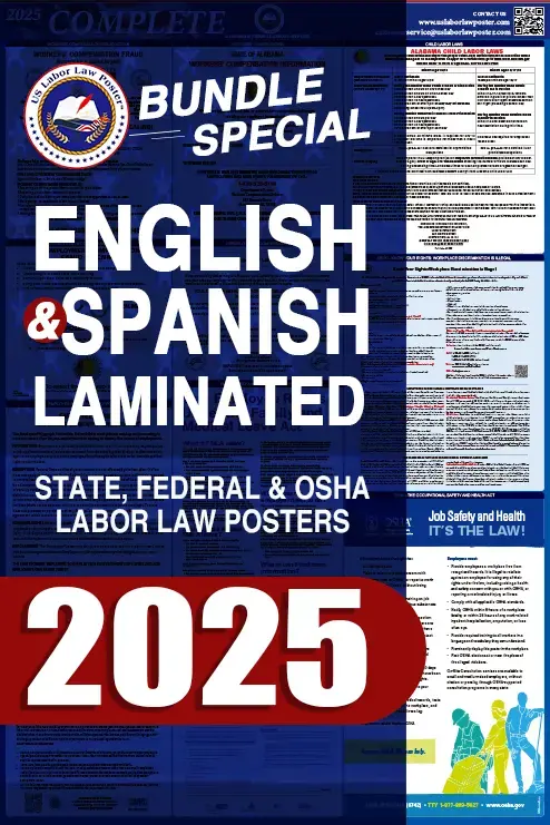 Laminated all-in-one Labor Law Poster bundle in English and Spanish