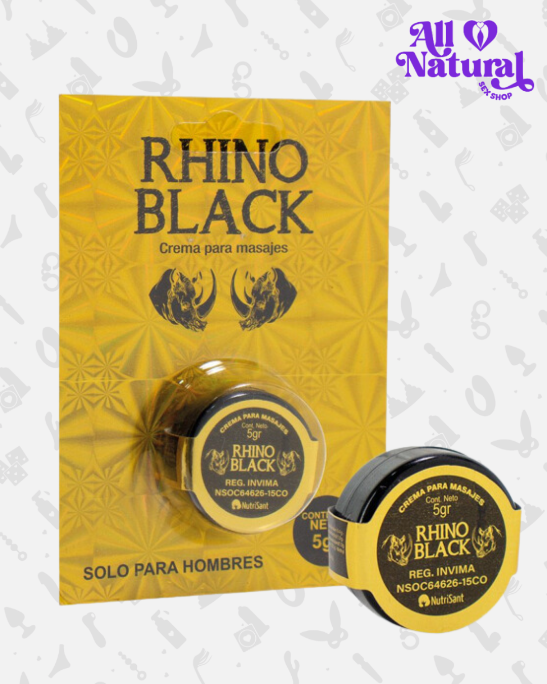 RETARDANTE CREMA RHINO BLACK DORADO 5G