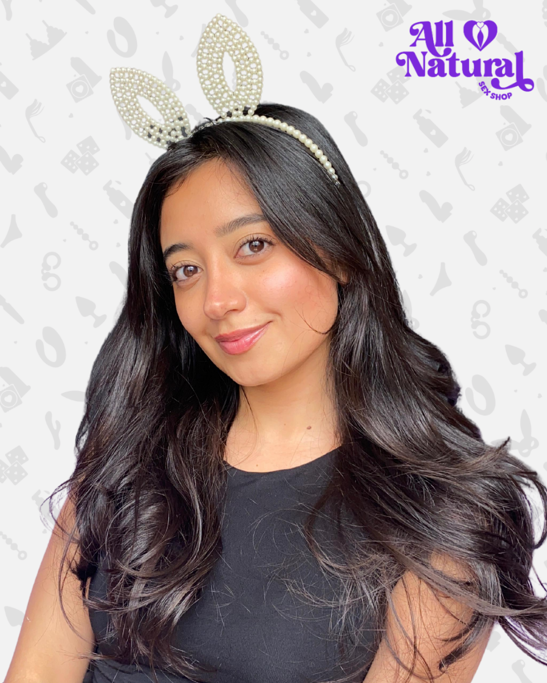 DIADEMA DE PERLAS OREJAS DE VENADO