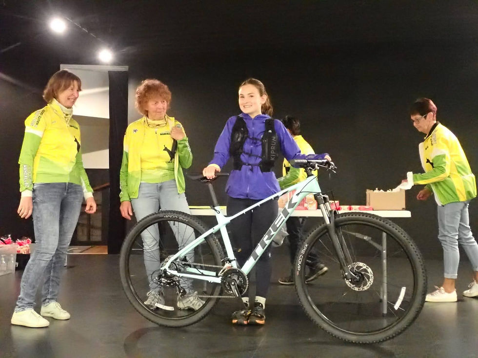l'heureuse gagnante du VTT