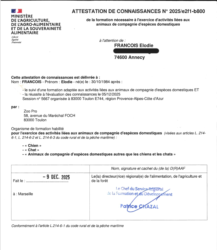 Diplôme ACACED, Pattes des Cimes