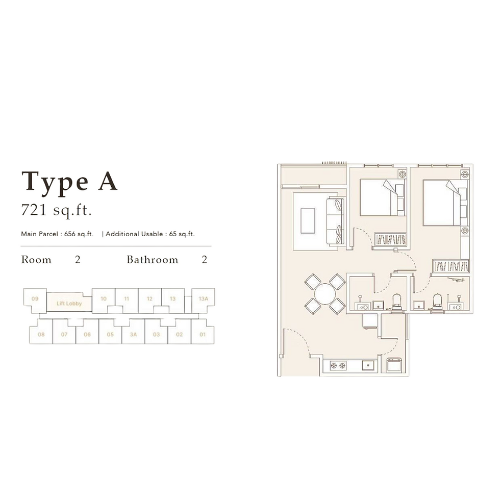 Type A - 721 sqft
