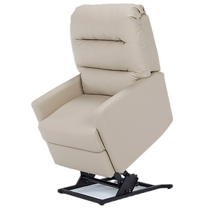 cream colored leather lift chair in peoria, az at a 45 degree angle