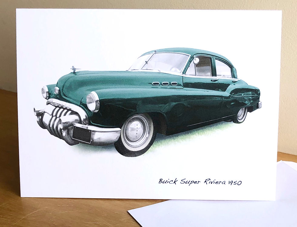 Thumbnail: Buick Super Riviera 1950 Card 5x7in: Happy Birthday, Anniversary or Plain