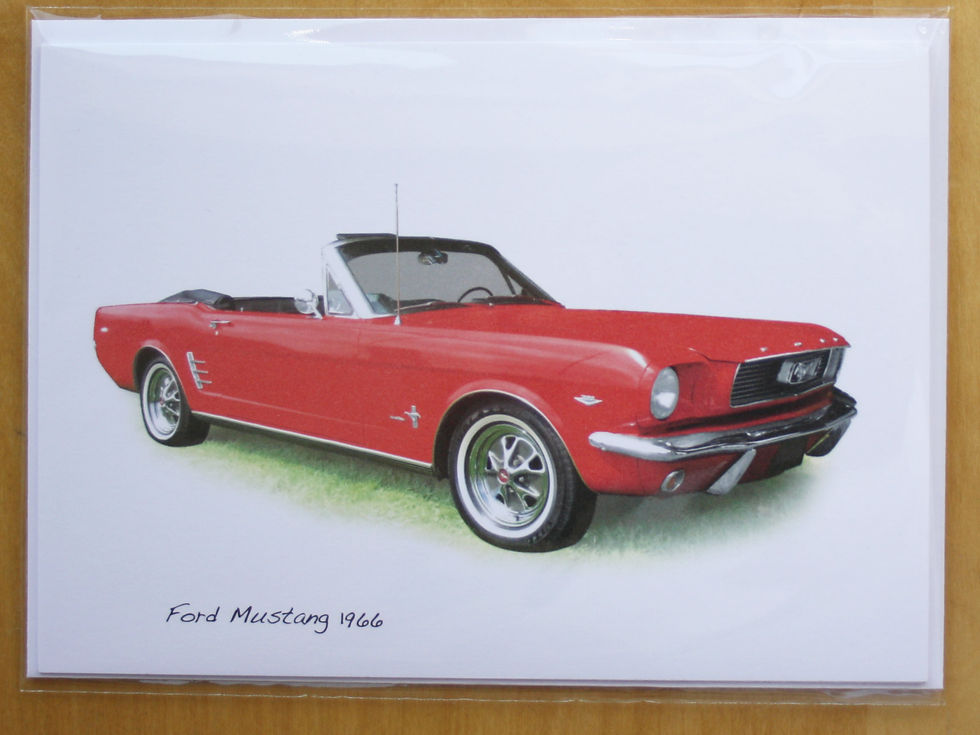 Thumbnail: Ford Mustang Convertible 1966 Cards (5x7in): Birthday, Anniversary or Plain