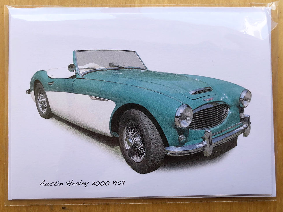 Thumbnail: Austin Healey 3000 1959 Cards (5x7in): Happy Birthday, Anniversary or Plain