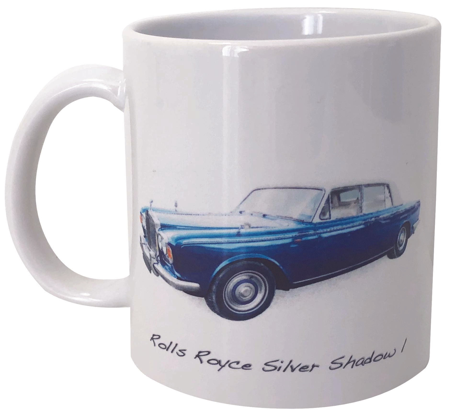 Rolls Royce Silver Shadow (Blue) Ceramic Mug - Single, Set of Two or Set of Four