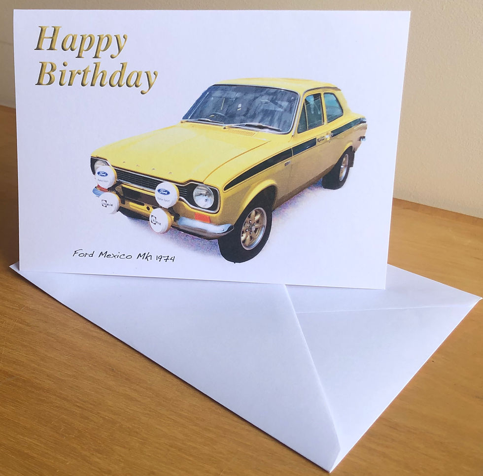 Ford Mexico 1974 (Yellow) Cards (5x7in): Birthday, Anniversary or Plain