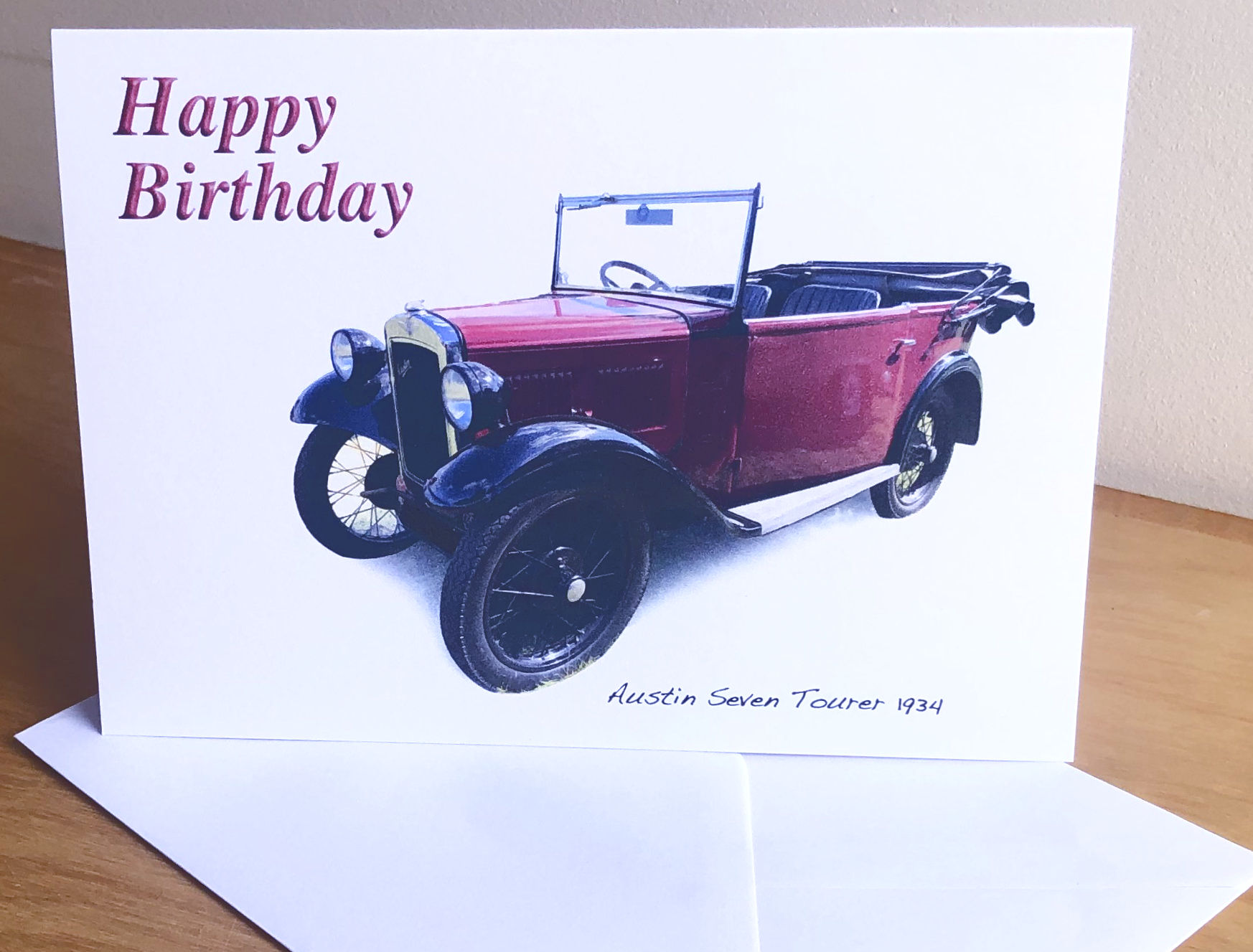 Austin Seven Tourer 1934 Cards (5x7in): Happy Birthday, Anniversary or Plain