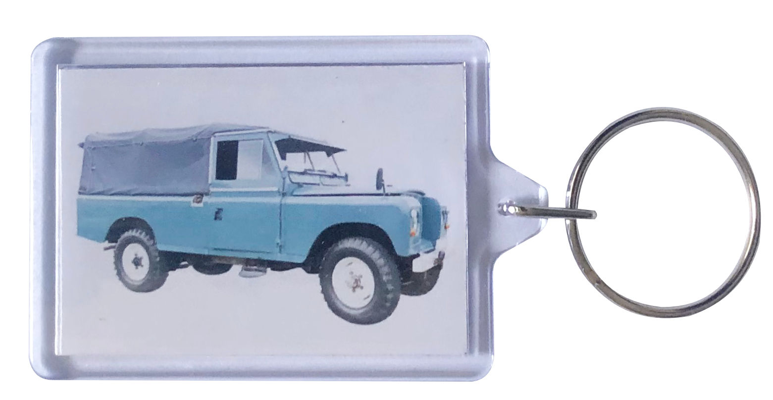 Land Rover Series 3 LWB 1971 - Clear Plastic keyring with 50 x 35mm insert