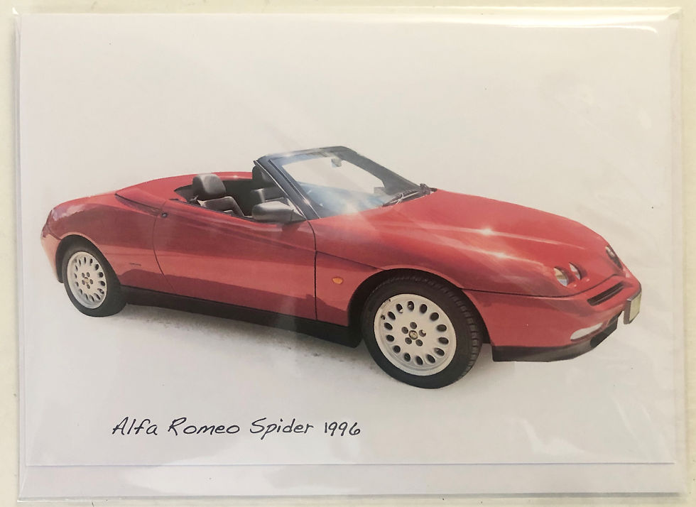 Thumbnail: Alfa Romeo Spider 1996 Card 5x7in: Happy Birthday, Anniversary or Plain