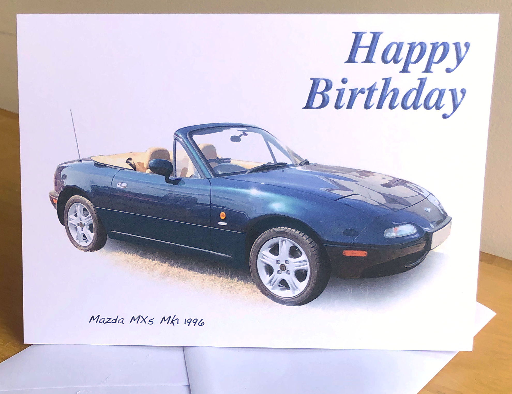 Mazda MX-5 Mk1 1996 Card 5x7in: Happy Birthday, Anniversary or Plain