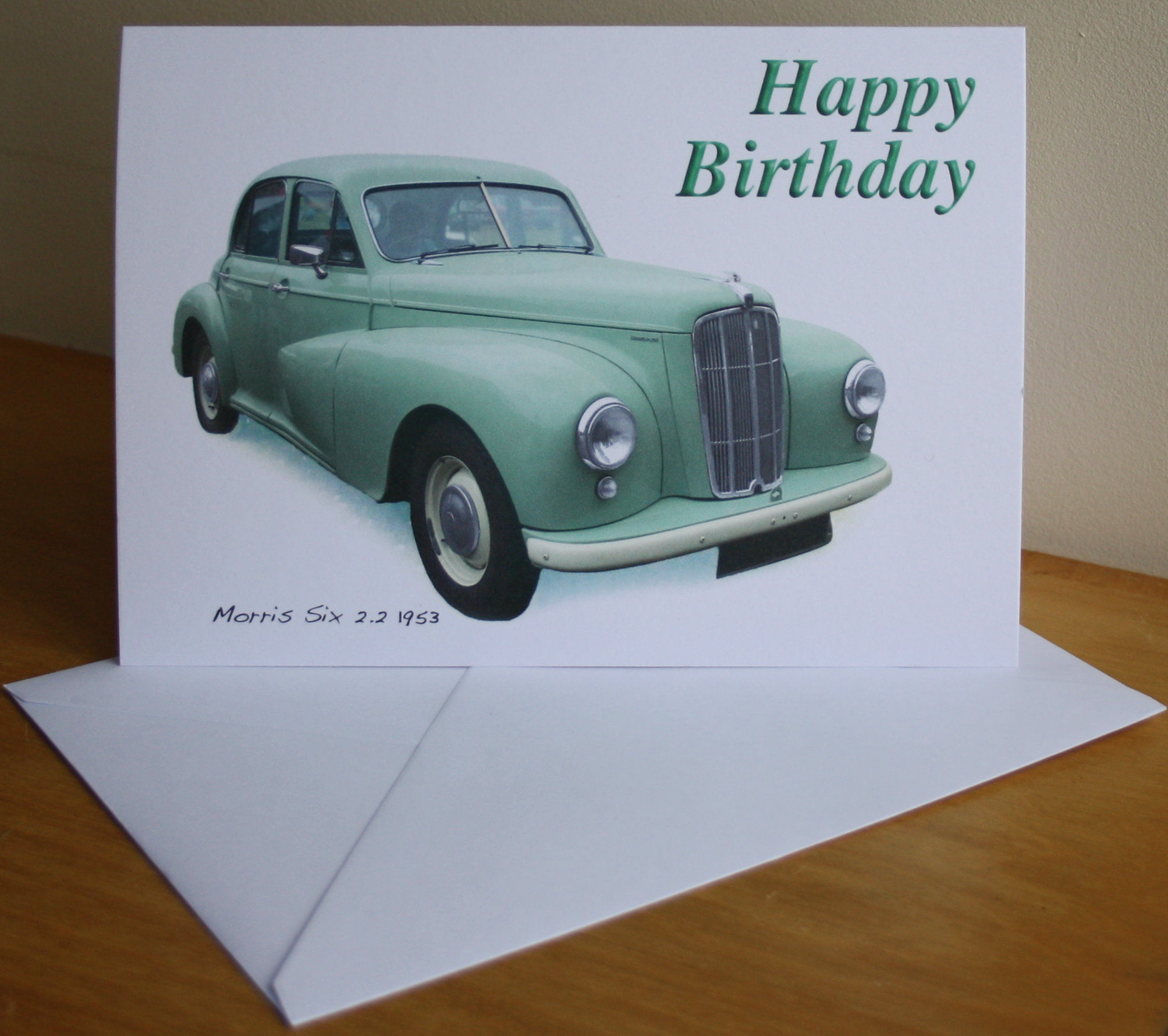 Morris Six 2.2L 1953 Card (5x7in): Happy Birthday, Anniversary or Plain