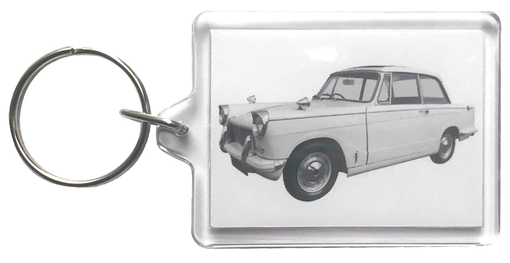 Triumph Herald 12/50 1964 - Clear Plastic keyring with 50 x 35mm insert 