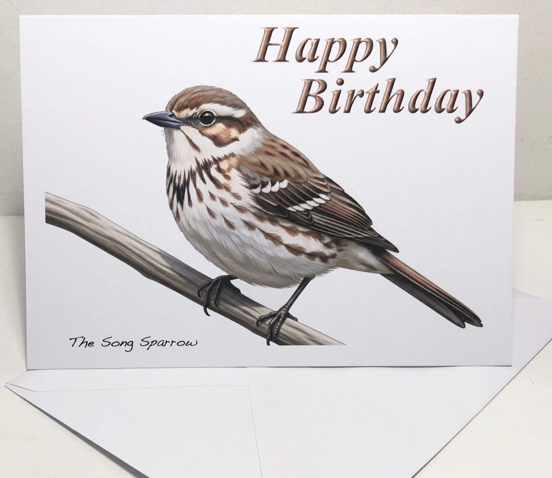 The Song Sparrow Greeting Cards (5 x 7in): Happy Birthday or Plain