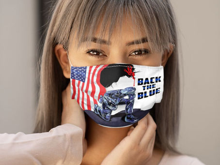 Best Seller -The Blue Face Mask, Support, American Flag mask, Pro Police Mask