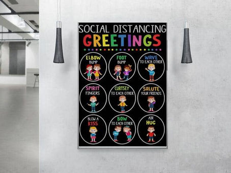 Best Seller -Social distancing greetings poster and canvas