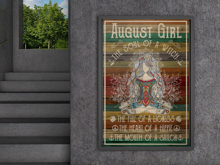 Check out this awesome -Yoga August girl the soul of a witch poster