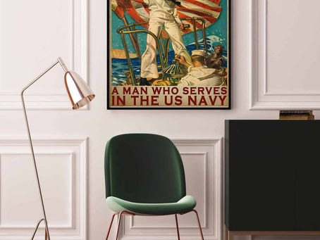 Find -Never Underestimate A Man Who Serves In The Us Navy Poster, Canvas