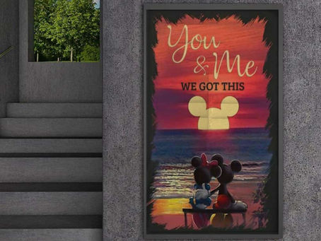Get Here -Mickey Sunset Beach You And Me We Got This Poster and Canvas