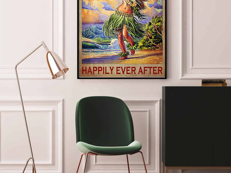 Get Here -Hawaii Girl And She Lived Happily Ever After Poster, Canvas