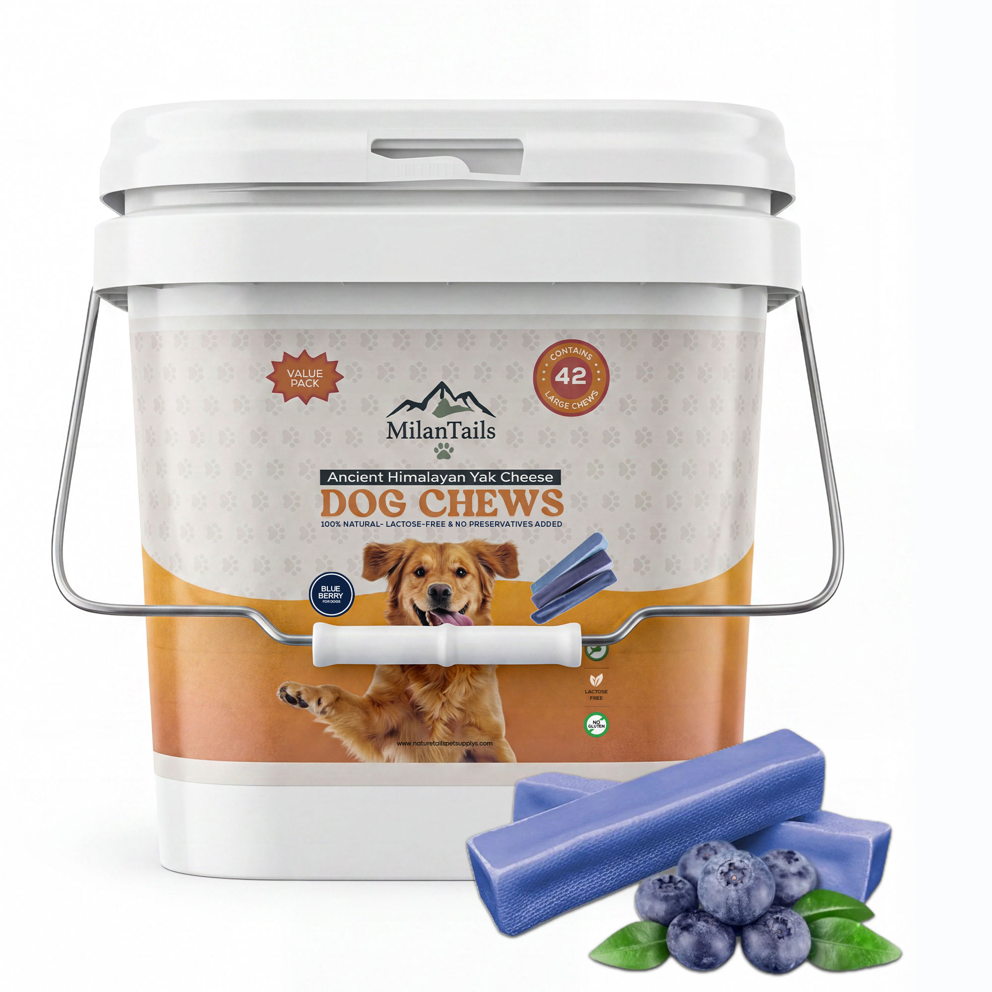 Himalayan Yak Cheese Chews- 42 Pack - BlueBerry