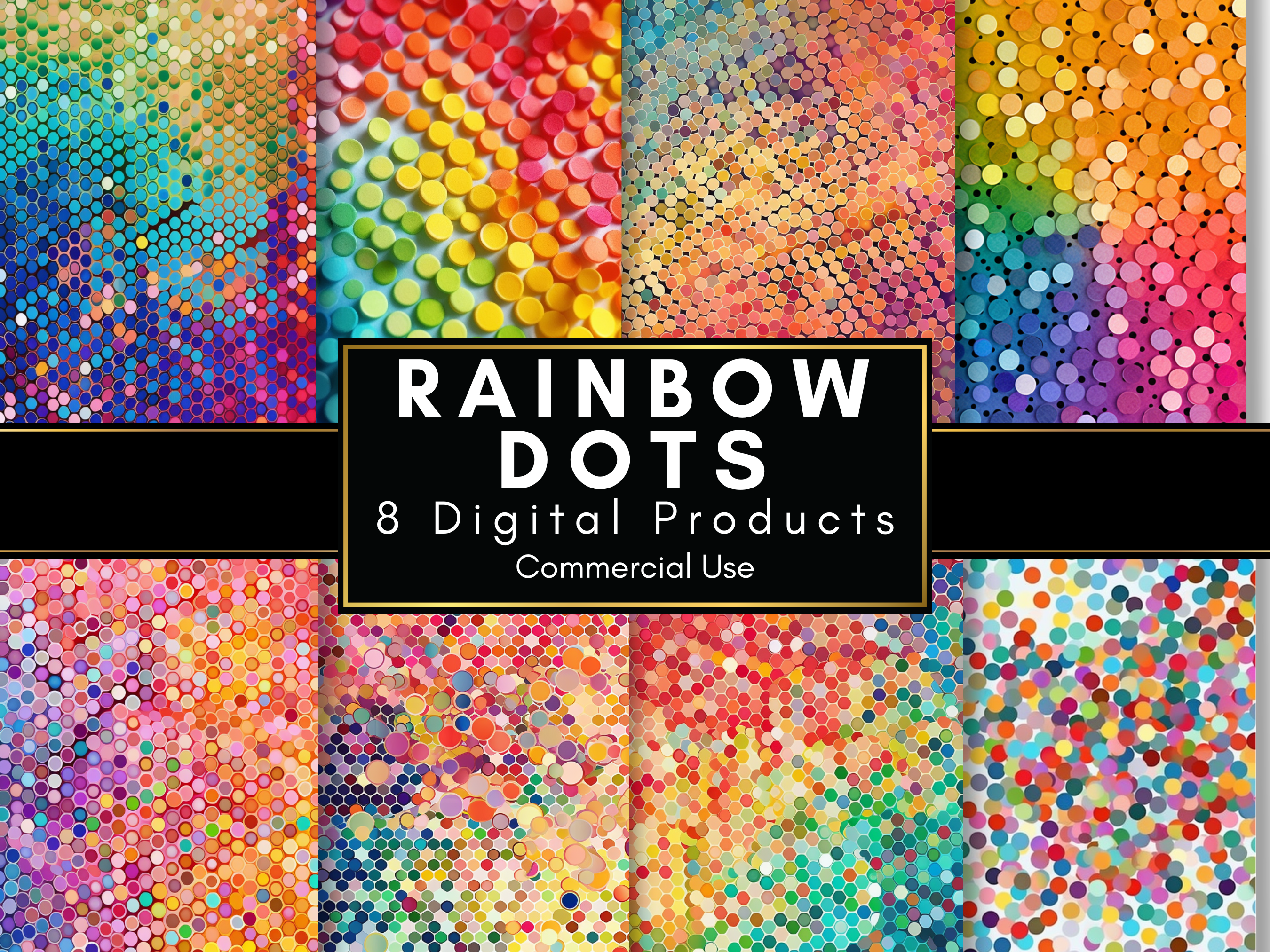 Rainbow Dots Digital Paper