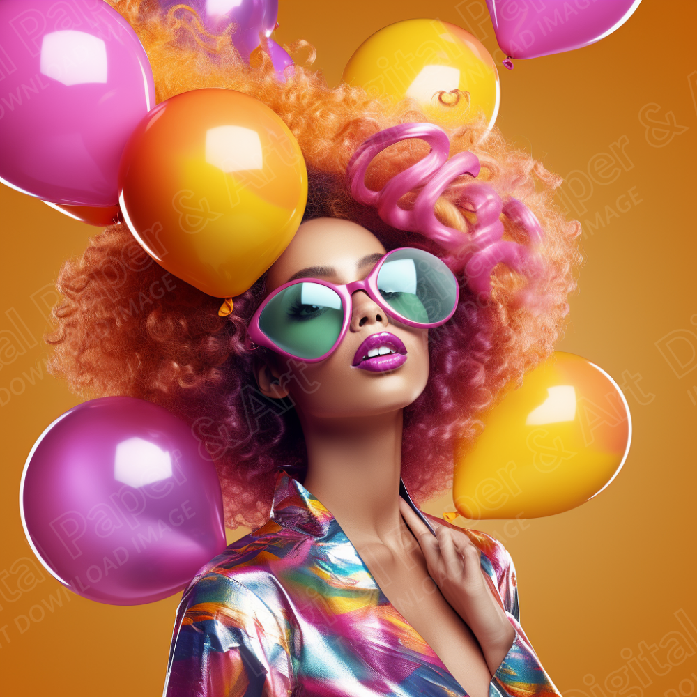 Fashion Magazine Inspired Photo of a Model with Balloons