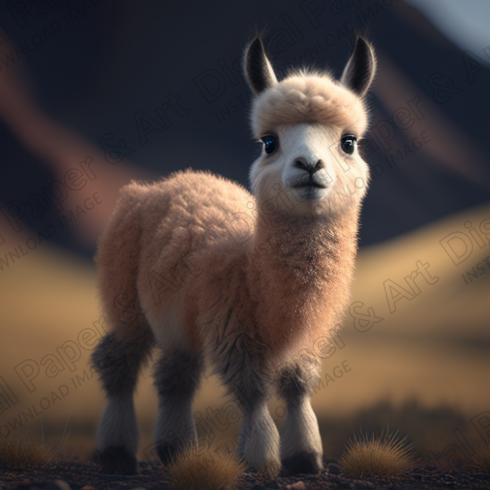 Cute Baby Llama Stock Image