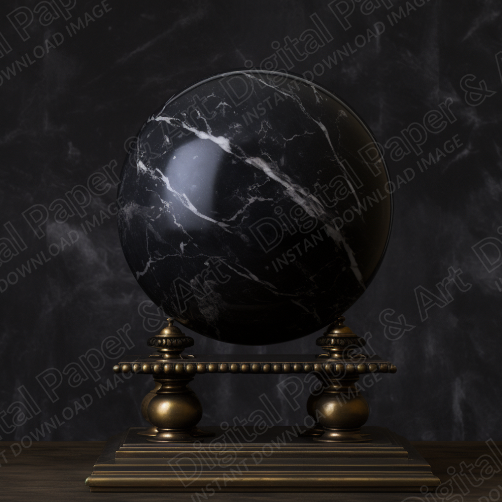 Black Marble Orb Stock Image