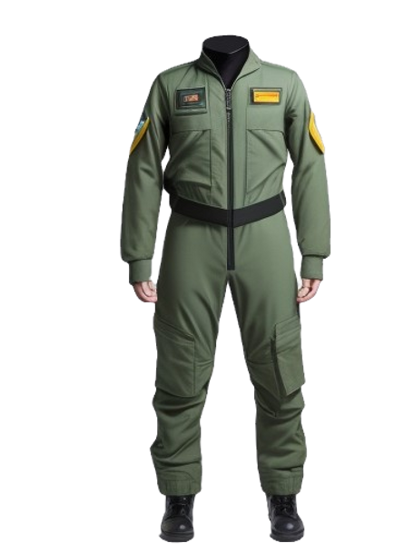 Macacão de voo verde militar frente - top gun