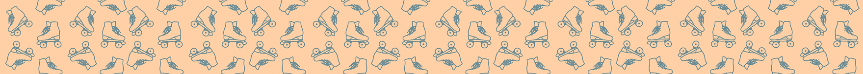 A pattern of green skate outlines on a yellow background