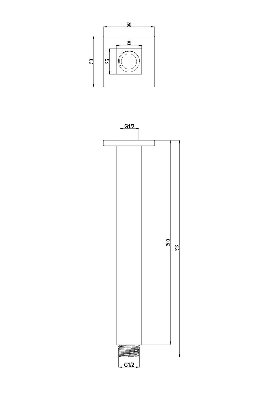 Thumbnail: Harmony Rondo Plus 200mm Shower Arm Ceiling Chrome