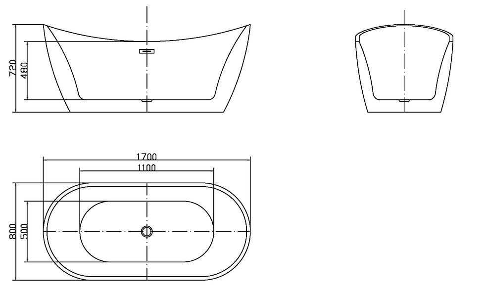 Thumbnail: Harmony Handel Freestanding Bath 1700mm