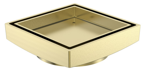 100mm Tile Insert Waste Brushed Gold | harmony-bathroomware