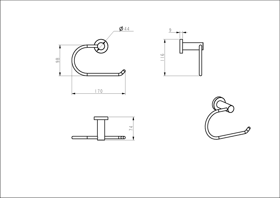 Thumbnail: Enhance Meno Plus Toilet Roll Chrome without Lid