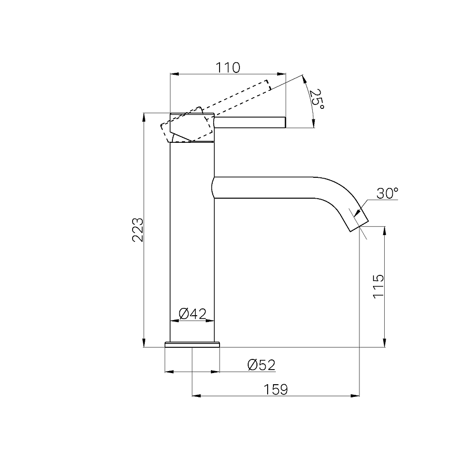 Thumbnail: Senza Plus Mid Basin Mixer Curved Spout Chrome