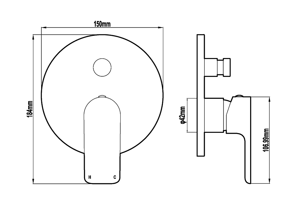 Thumbnail: Bassini Wall Diverter Mixer Brushed Chrome