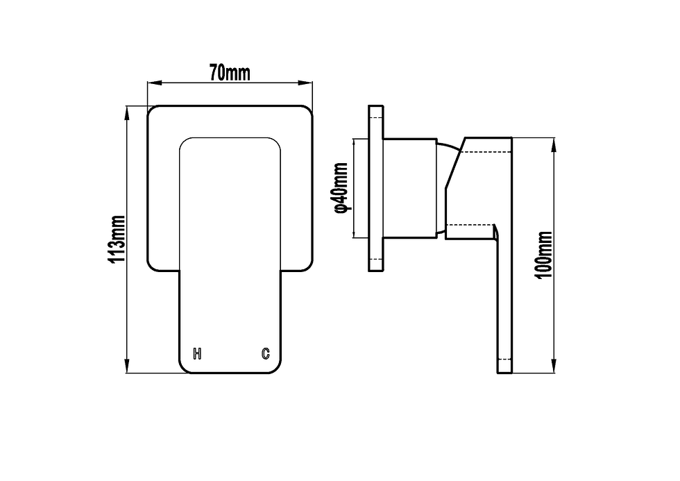 Thumbnail: Harmony Rondo Solid Wall Mixer Black