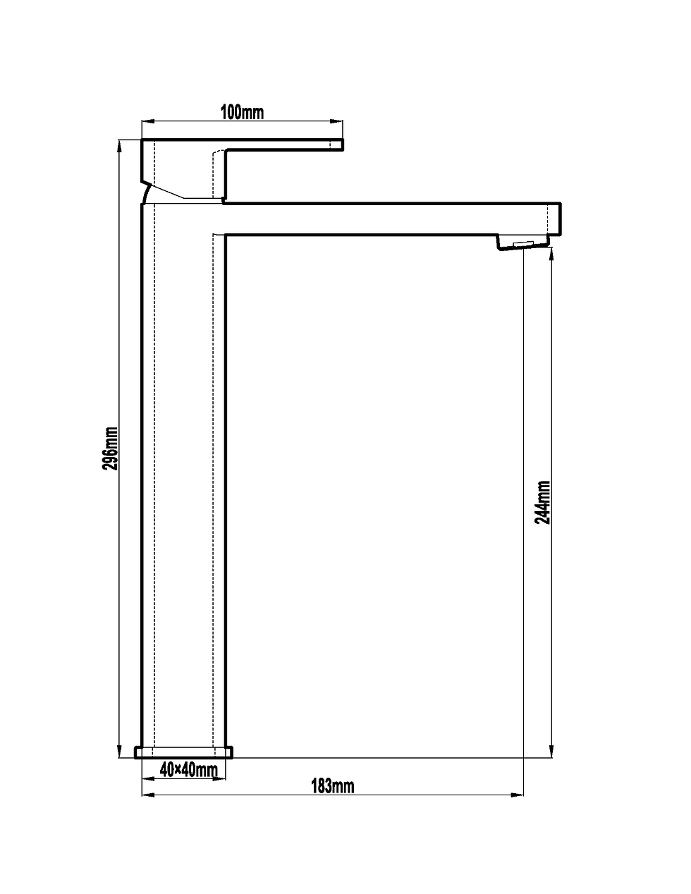 Thumbnail: Harmony Rondo Solid Extended Basin Mixer Black