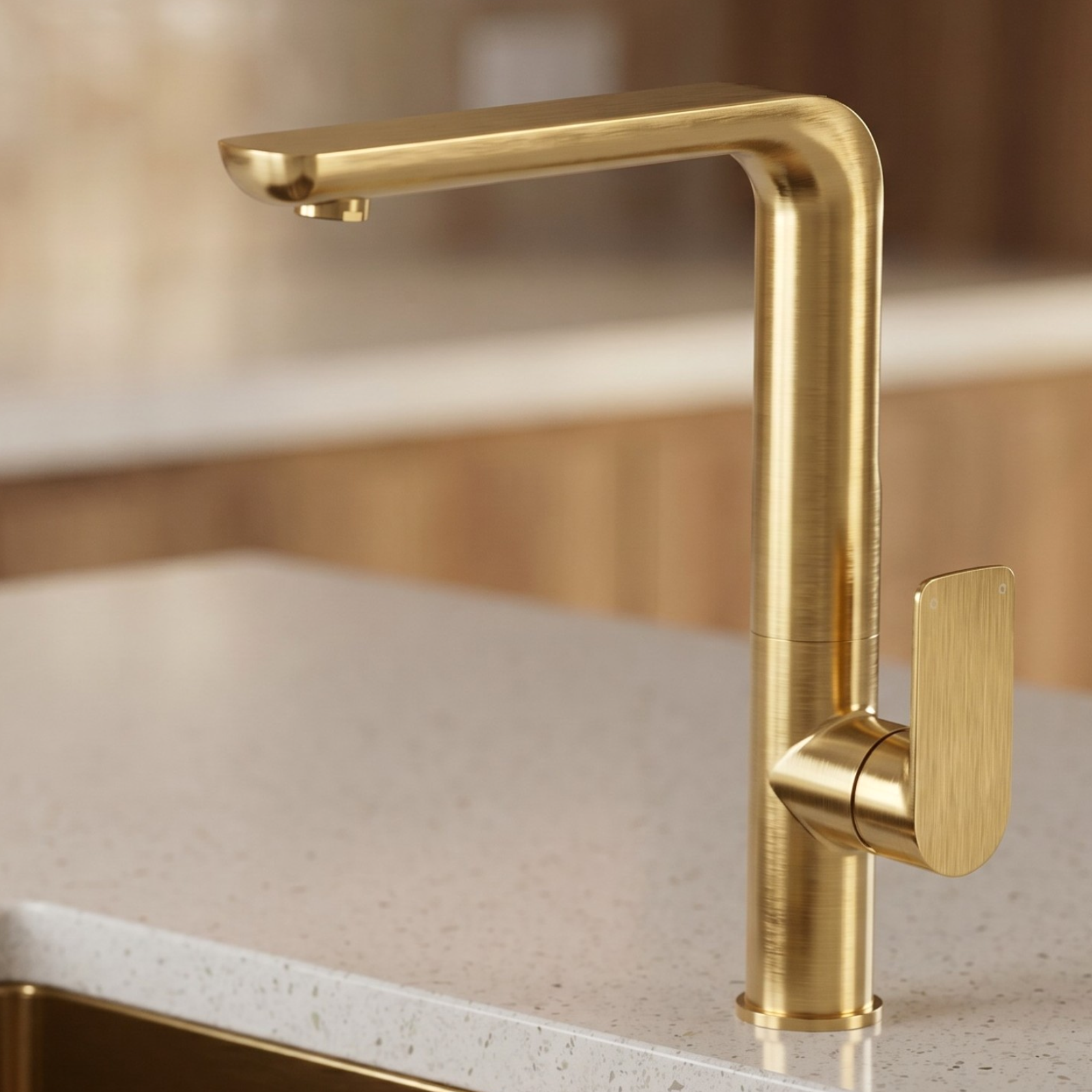 Bassini Sink Mixer Brushed Gold