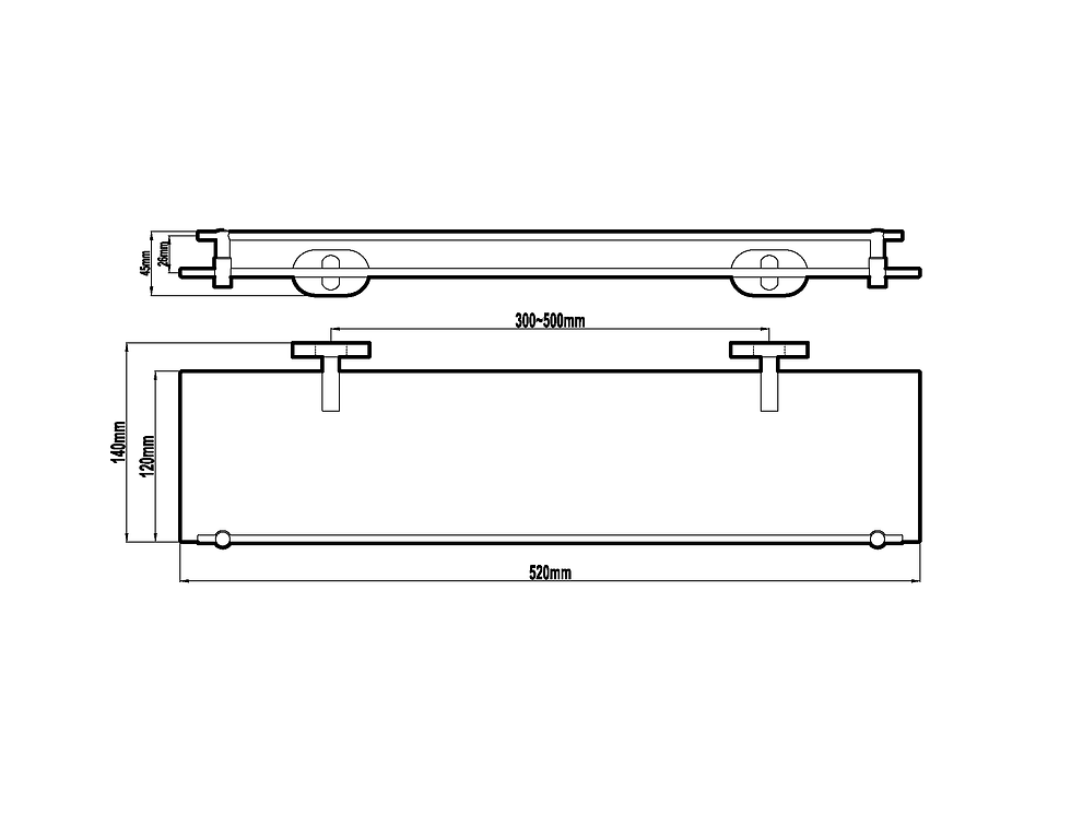 Thumbnail: Lento Glass Shelf Chrome