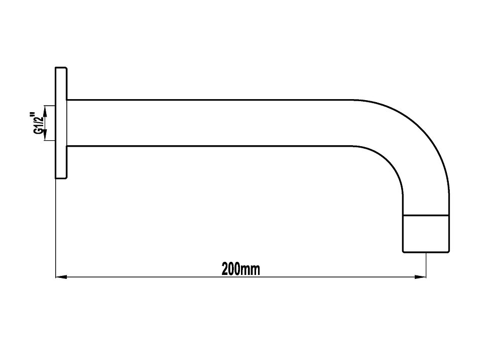 Thumbnail: Senza Curved Bath Spout Fixed Black