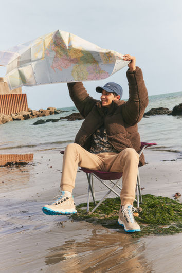 Asos and Columbia photoshoot, including set design and prop styling by London-based creative agency Carolina Mizrahi Studio