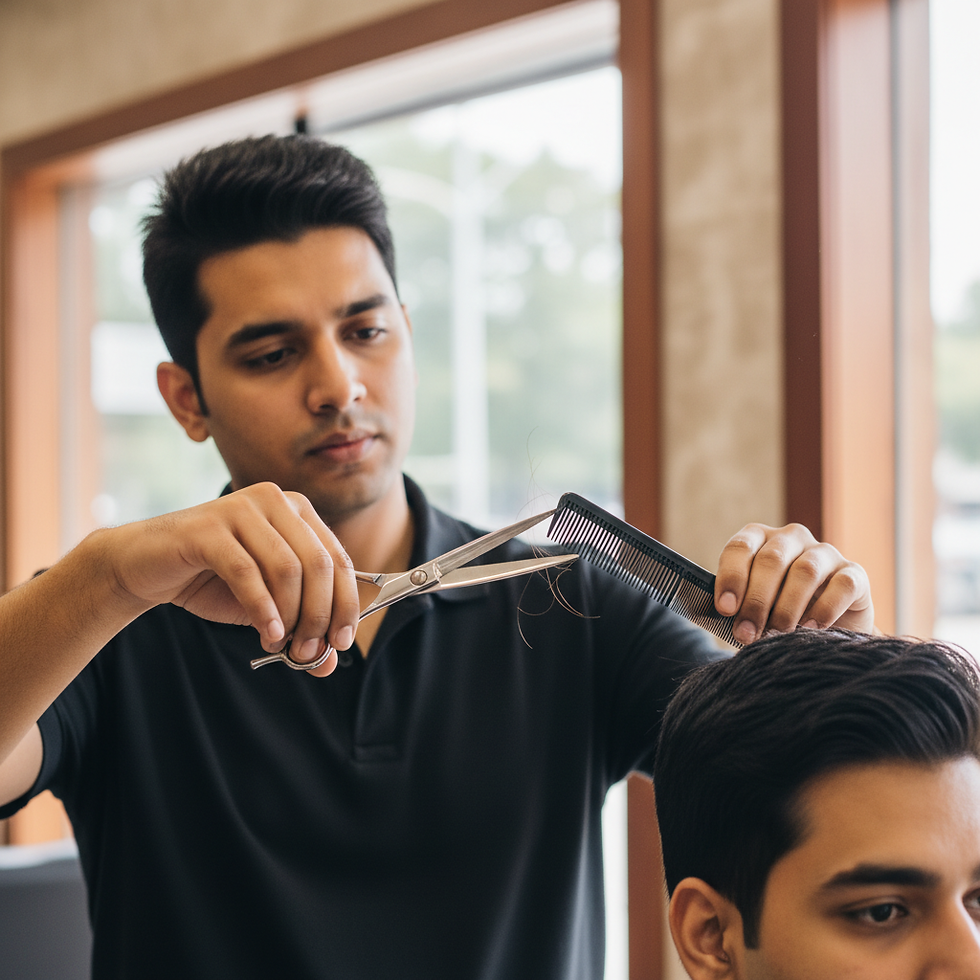 Barber offering the best salon services in Bareilly at Portfino Salon