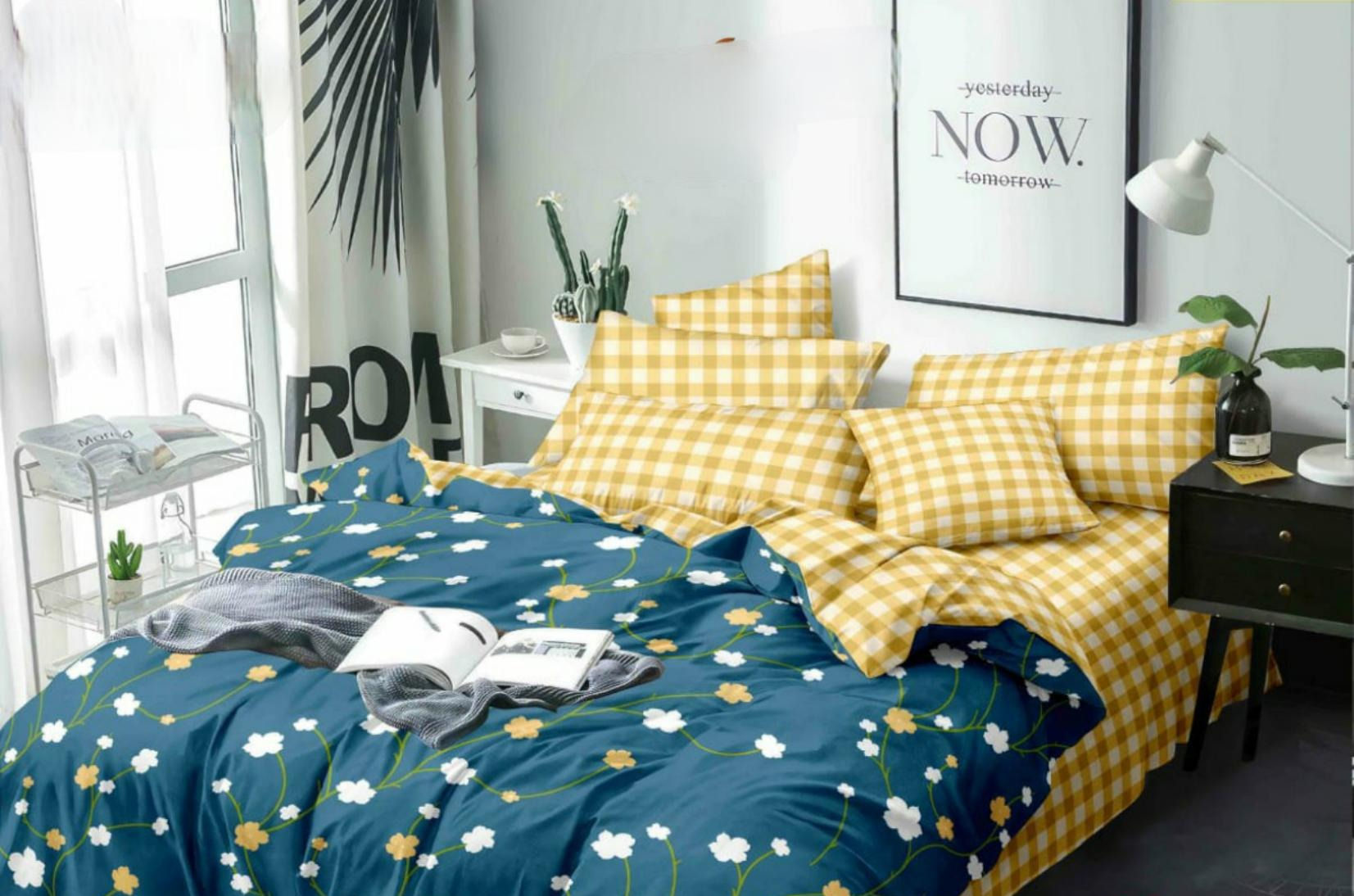 Glace cotton Double bedsheet 90*100