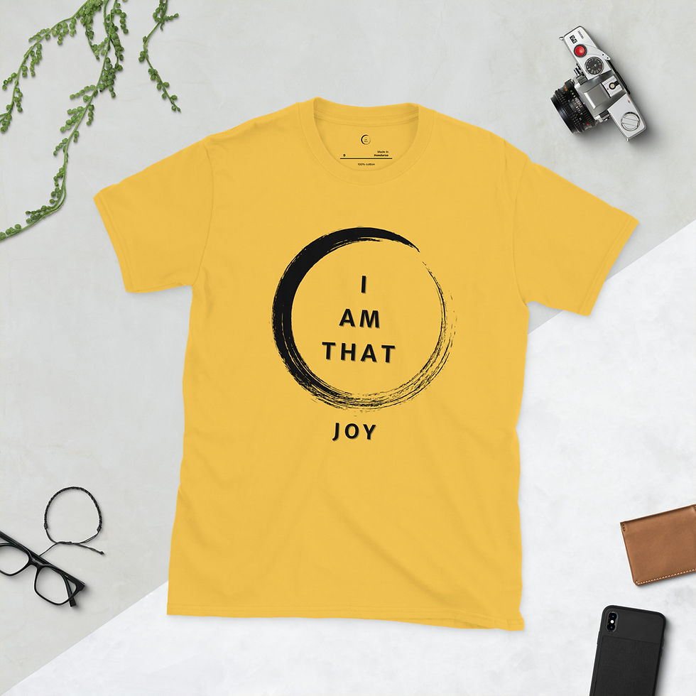 Thumbnail: Yellow unisex T-shirt: "I am that Joy"